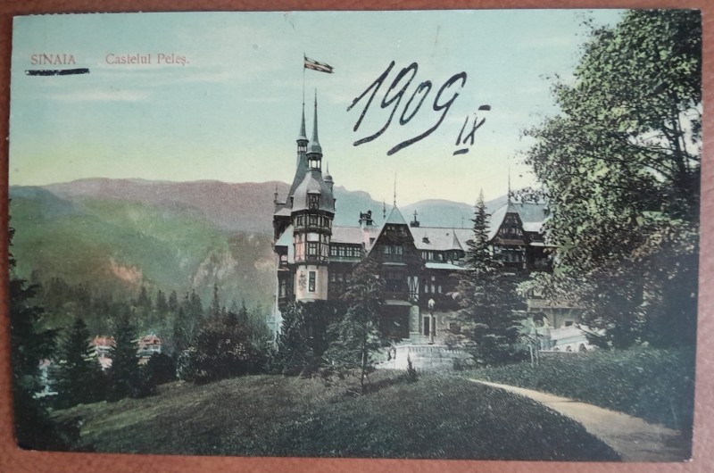 Carte postala, Sinaia, Castelul Peles, 1909