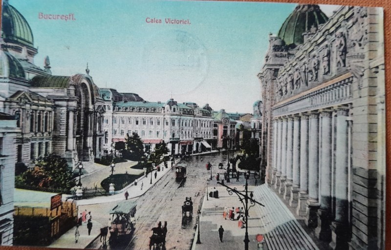 Carte postala, Bucuresti, Calea Victoriei, 1936