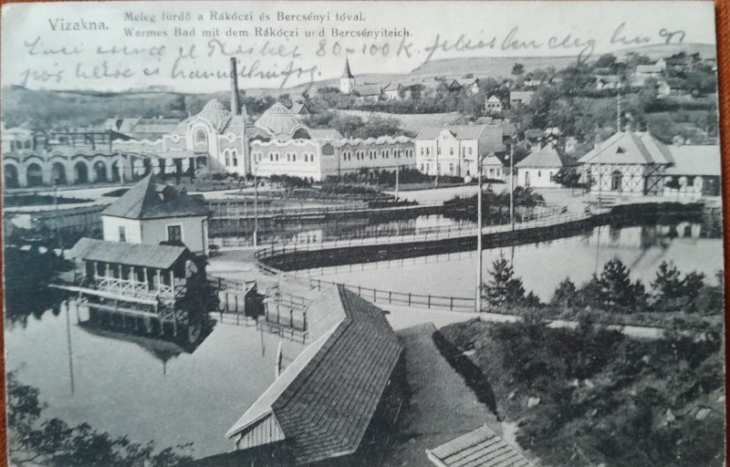 Carte postala, Ocna Sibiului, vedere generala, 1911