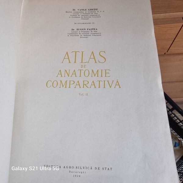 ATLAS DE ANATOMIE COMPARATIVA - VASILE GHETIE   VOL.2