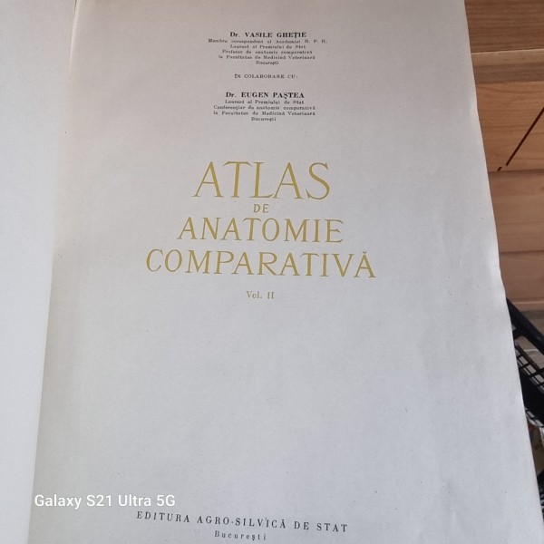 ATLAS DE ANATOMIE COMPARATIVA - VASILE GHETIE   VOL.2