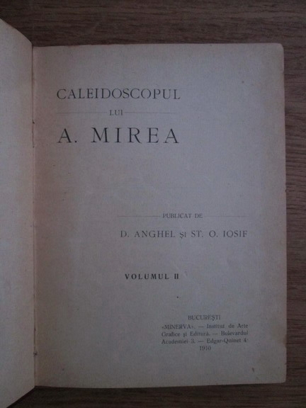 Caleidoscopul lui A. Mirea -  D. Anghel si St. O. Iosif