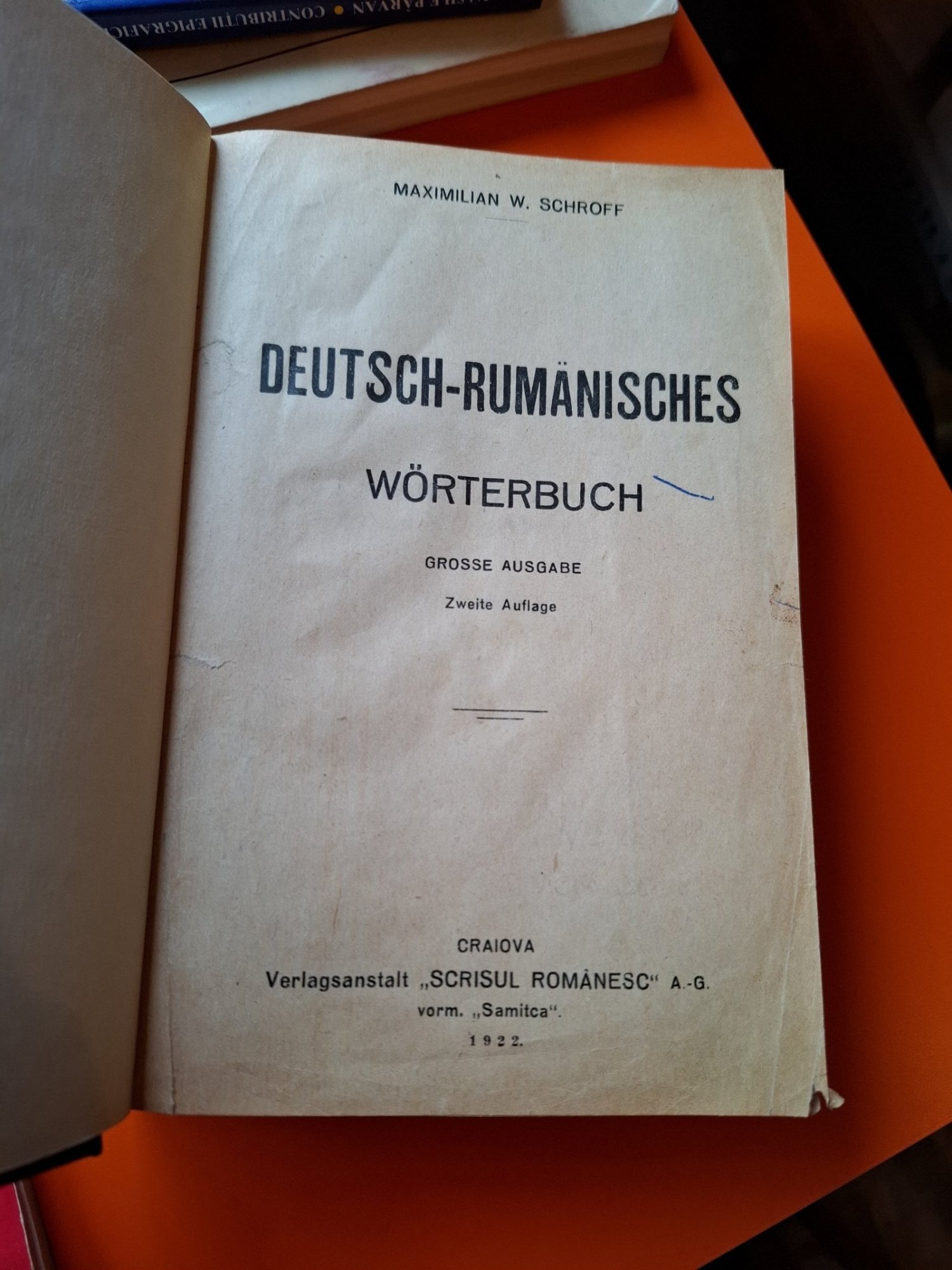 Deutsch-Rumänisches Wörterbuch - Maximilian W. Schroff