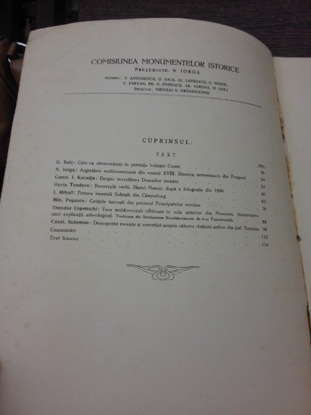 Buletinul Comisiunii Monumentelor istorice, aprilie iunie1927