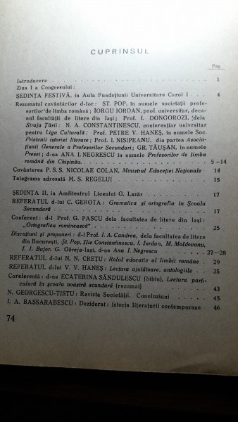 Buletinul Societatii Profesorilor de Limba Romana din Invatamantul Secundar nr.1 anul I