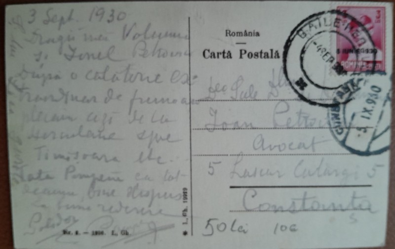 Carte postala, Baile Herculane, Hotel Dacia si Sanatoriul Militar, 1930