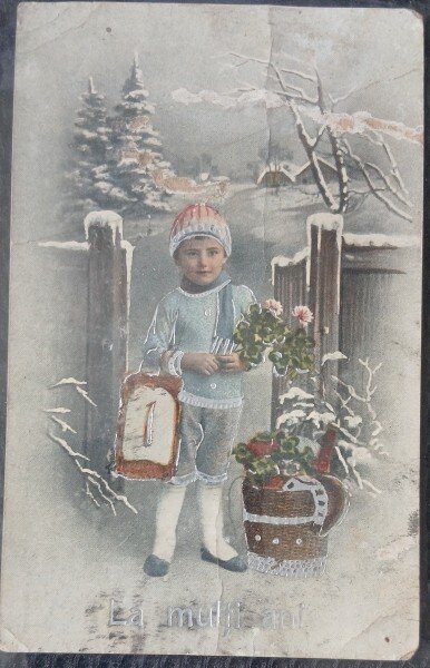 Carte postala, Felicitare pentru anul nou, 1930
