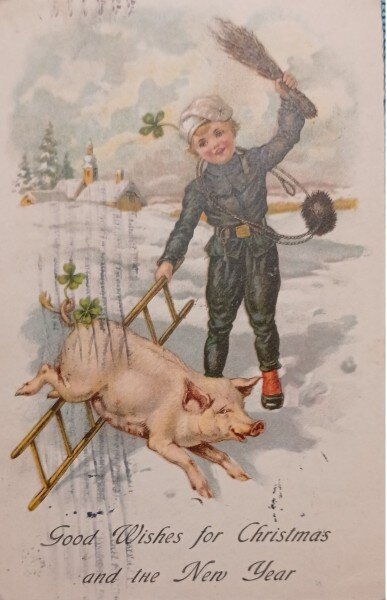 Carte postala, Felicitare pentru sarbatorile de iarna, 1934