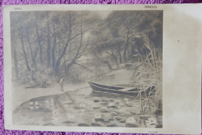 Carte postala, Lacul de Eminescu, perioada interbelica