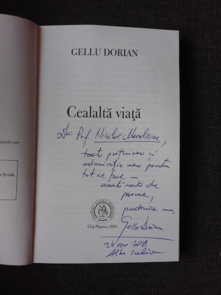 CEALALTA VIATA - GELLU DORIAN  (CU DEDICATIA AUTORULUYI PENTRU NICOLAE MANOLESCU)