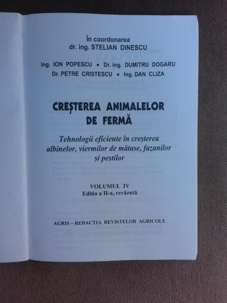 Cresterea animalelor de ferma - Stelian Dinescu  vol.IV