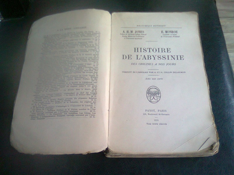 HISTOIRE DE L'ABYSSINIE - A.H.M. JONES
