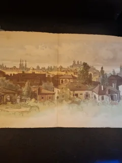 Vedere Generala , Cromolitografie - AMEDEO PREZIOSI (1816-1882)