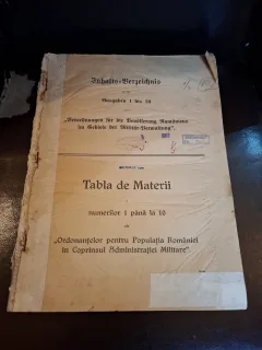 Publicatie Romana de drept Ordonantele pentru Populatia Romaniei in Cuprinsul Administratiei Militare - editie bilingva (text in limba romana si germana cu caracter gotic)