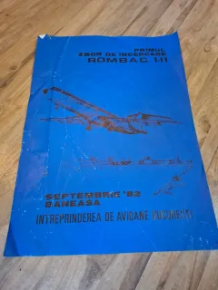 Afis din perioada comunista , Primul zbor de incercare Rombac 1.11 - Intreprinderea de Avioane București