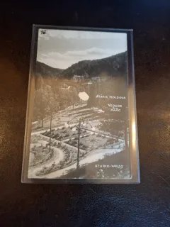 Carte postala Slanic Moldova , vedere din parc , alb negru - Studio Weiss