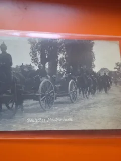 Carte postala alb negru , tematica militara , Deutsches Manoverleben - Necirculata