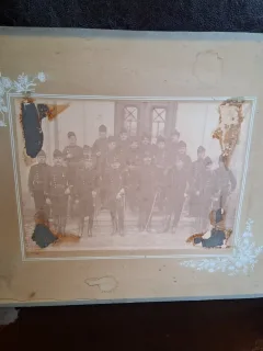 Militari, Fotografie de grup, alb negru  - Fotografie pe carton
