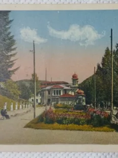Carte Postala, Baile Slanic Moldova, Cazinoul si alei principale, perioada interbelica