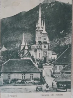 Carte postala, Brasov, Biserica Sf. Nicolae, 1926