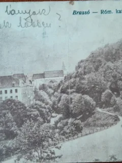 Carte postala, Brasov, Gimnaziu romano catolic, 1922