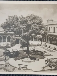 Carte Postala, Bucuresti, Scoala Centrala de Fete, gradina interioara a scolii, perioada interbelica