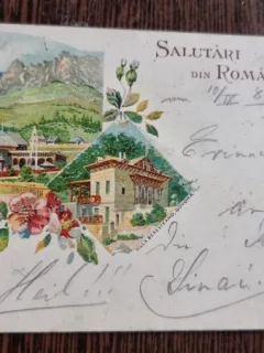 Carte postala color, circulata, Salutari din Romania, datata 1899