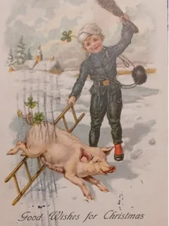 Carte postala, Felicitare pentru sarbatorile de iarna, 1934