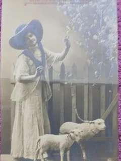Carte postala, Felicitare pentru Sarbatorile Pascale, 1920