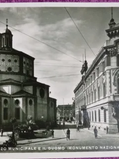 Carte Postala, Italia, orasul Legnano, Piata Municipala si Domul, perioada interbelica