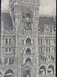 Carte Postala, Munchen, Mittiere Rathaustront m. Glockenspiel, 1910