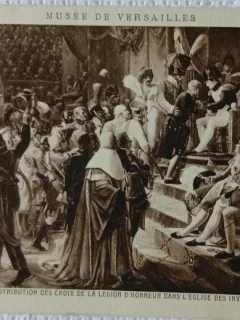 Carte Postala, Musee de Versailles, Debret - Premiere distribution des croix de la Ledion dHonneur dans lEglise des invalides, 14 jullet 1804