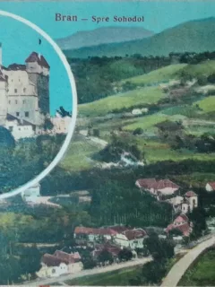 Carte postala, necirculata, Castelul Bran, perioada interbelica