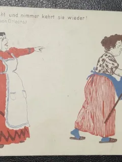 Carte postala, necirculata, doua menajere, inceput de secol XX