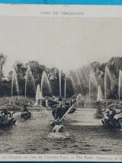 Carte Postala, Parc de Versailles, Le Bassin du Dragon un jour de Grandes eaux, perioada interbelica