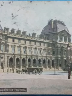 Carte Postala, Paris, Le Louvre et le Monument de Gambetta, 1912
