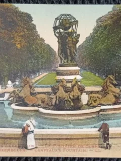 Carte Postala, Paris, Le Luxemburg, La Fontaine de Carpeaux , perioada interbelica