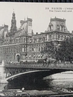 Carte Postala, Paris, lHotel de Ville et le Pont dArcole, perioada interbelica