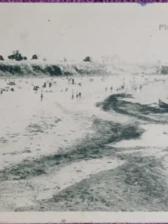 Carte postala, Plaja de la Mangalia, perioada interbelica