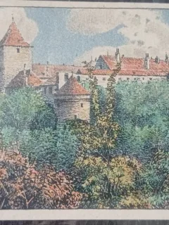 Carte postala, Praga, Șanțul cu cerbi dintre Castelul Praga și Palatul Regal de Vară, inceput de secol XX