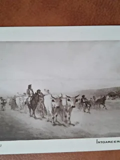 Carte postala reproducere dupa Intoarcerea de la Balciu/Grigorescu, inceput de secol XX