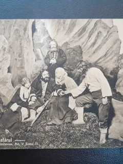 Carte postala, scena din piesa Luceafarul actul V, scena 13 inceput de secol XX