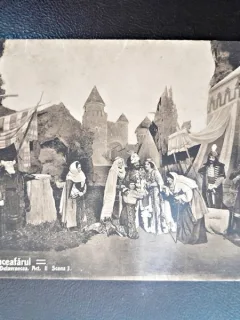 Carte postala, scena din piesa Luceafarul, inceput de secol XX