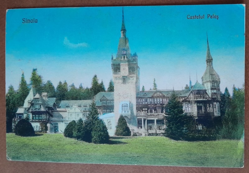 Carte postala, Sinaia, Castelul Peles, 1928