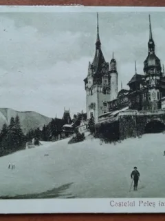 Carte postala, Sinaia, Castelul Peles iarna