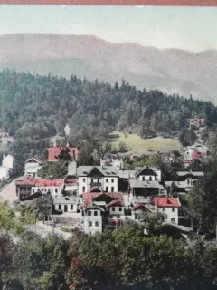 Carte postala, Sinaia, vedere generala, perioada interbelica
