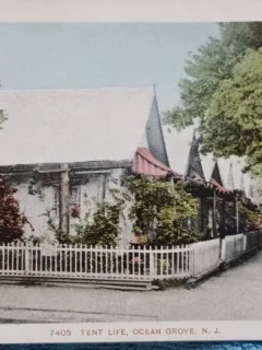 Carte postala, Tent Life, Ocean Grove, perioada interbelica