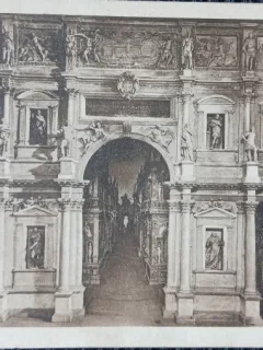 Carte postala, Vicenza, Teotro Olimpica, carte postala trimisa pictorului Aurel Bordenache, 1926