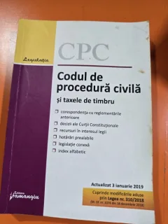 Codul de Procedura Civila si taxele de timbru actualizat 2019