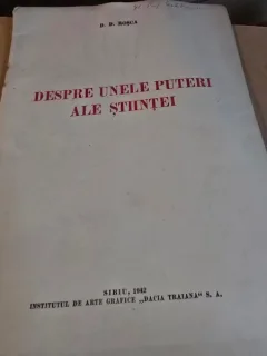 Despre unele puteri ale stiintei - D. D. Rosca
